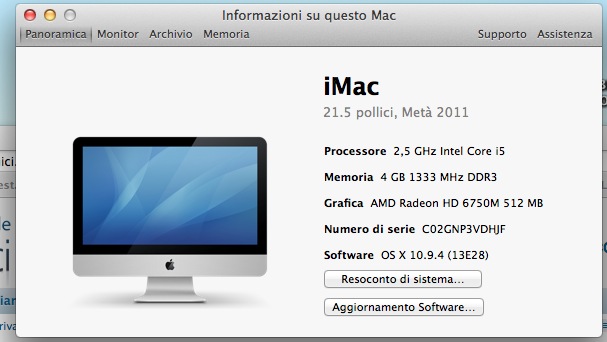 Informazioni mio Mac