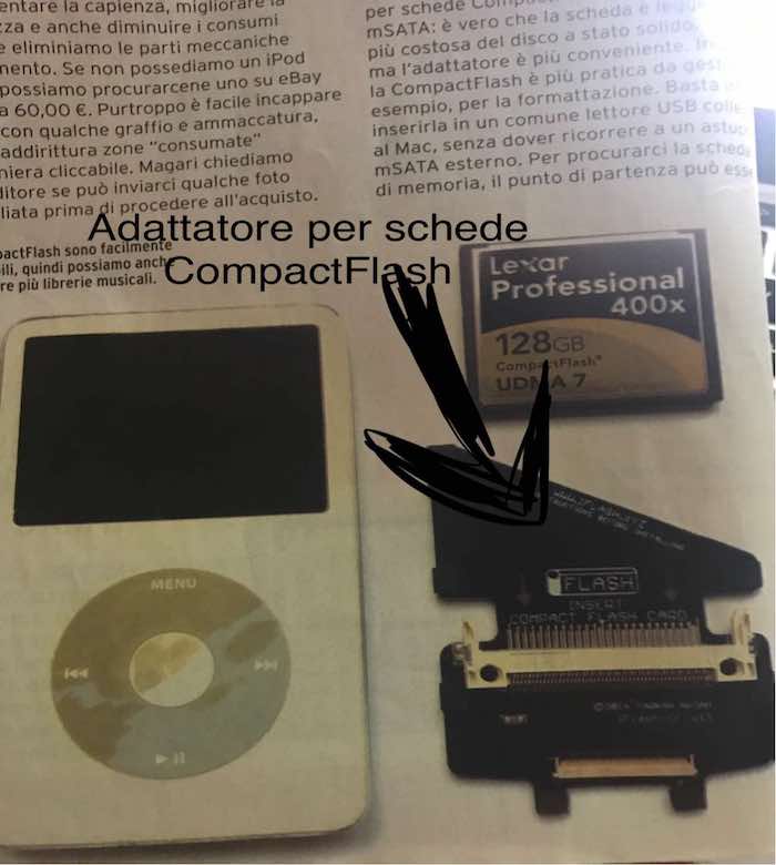 adattatore scheda CompactFlash e scheda Compact Flash